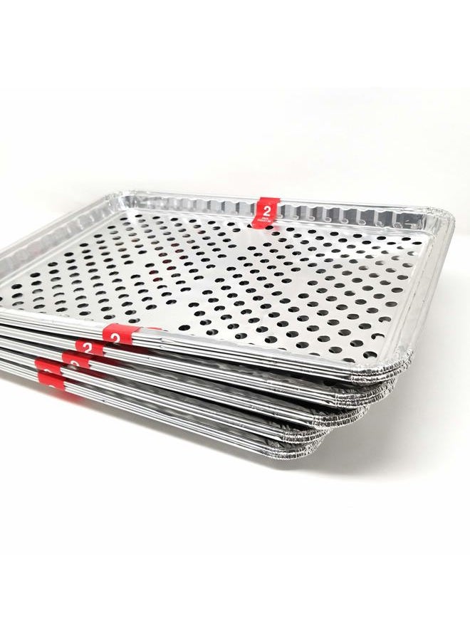 Cooking Concepts Foil Disposable Grill Topper Trays, 2-ct. Packs - 15 1/2 X 10 3/8 - (5 Packs of 2) - Image 1