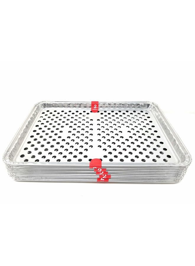 Cooking Concepts Foil Disposable Grill Topper Trays, 2-ct. Packs - 15 1/2 X 10 3/8 - (5 Packs of 2) - Image 2