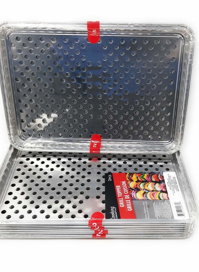 Cooking Concepts Foil Disposable Grill Topper Trays, 2-ct. Packs - 15 1/2 X 10 3/8 - (5 Packs of 2) - Image 3