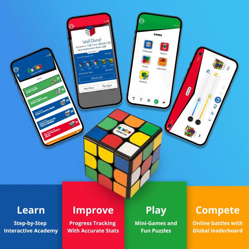 GoCube The Original Rubik’s Connected, Go from Beginner to Pro in No Time. 3x3 Smart Magnetic Intelligent Speed Cube. User Friendly App & Online Battles. Rechargeable Battery. STEM Puzzle. Fits All Ages - Image 2