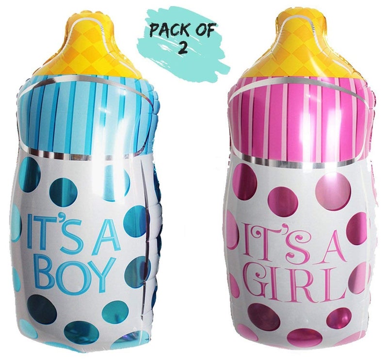 Clastik Baby Shower Bottle Shape Foil Balloons/Feeder Foil Balloon/Baby Shower Decoration Material (Pack of 2) - Image 1