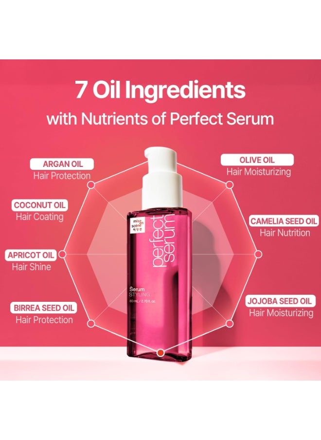 Mise En Scène Mise En Scene Perfect Hair Perfume Conditioner - Styling Serum Conditioner - with Peony and Rose Scent, Styling Memory & Heat Protection, Enriched with Argan Oil, Daily Nourishing, 22.99 Fl. Oz.  - Image 4