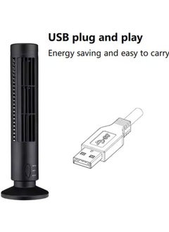 Generic Room USB Tower Fan Vertical Baldness Electronic Floor Standing Fan, Black  - Image 3