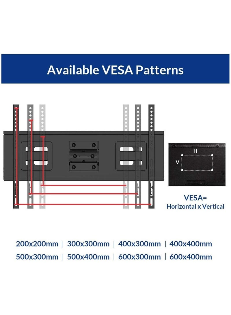 Curved Flat TV Wall Mount TV Bracket for 32-65 inch up to 132lbs VESA 600x400mm with Swivel Articulating Dual Arms - Image 5