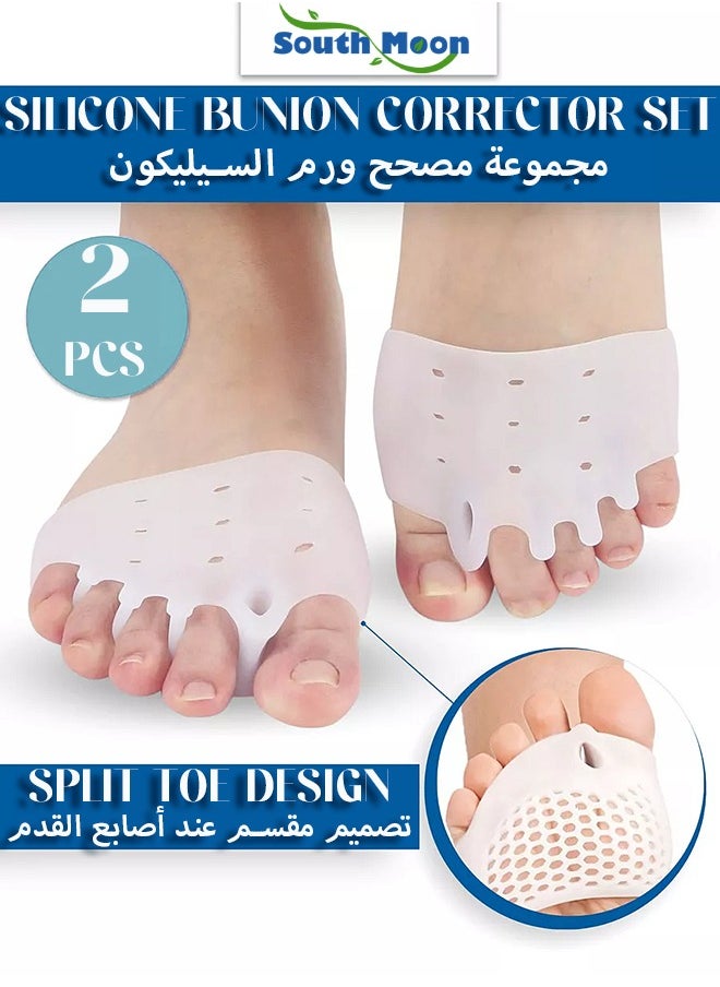 Metatarsal Pads Toe Separators For Bunion Correction,Soft And Breathable Hammer Toe Corrector Toe Spacers For Women Men Feet Relief-1 Pair 