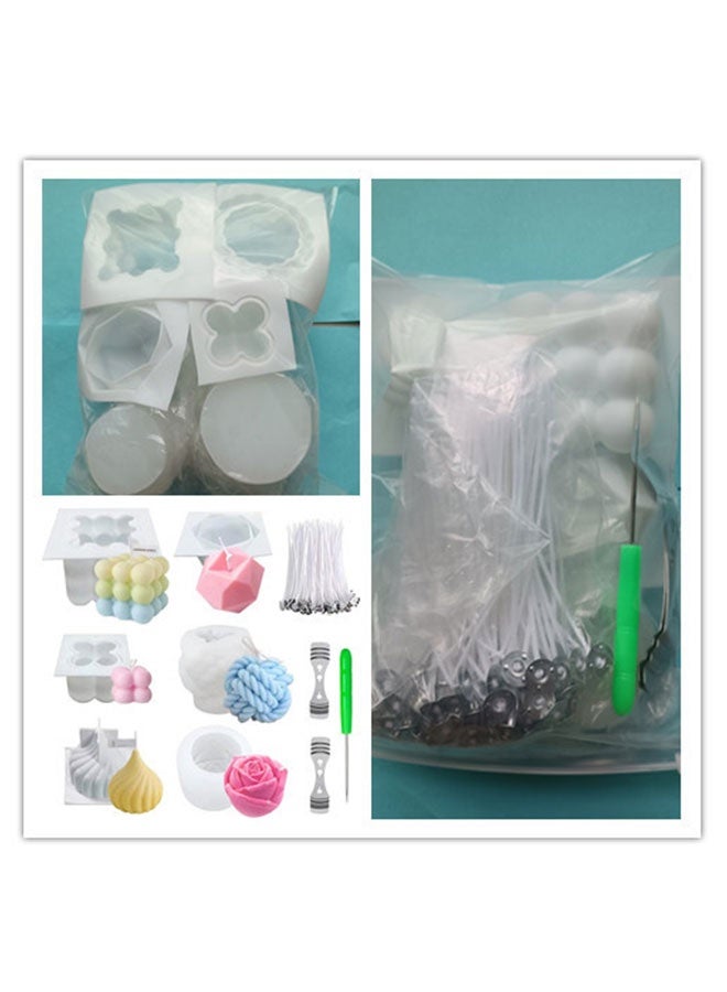 6 Pack Silicone Candle Molds Set, 3D DIY Handmade Soap Moulds, Soy Wax Aromatherapy Plaster Moulds, Yarn Ball Bubble Candle Making Molds, 3D Rose Silicone Mold, Cake Ornament Mould, Candle Making Kits for DIY Crafts Making Handicrafts Candle Decorations - Image 5