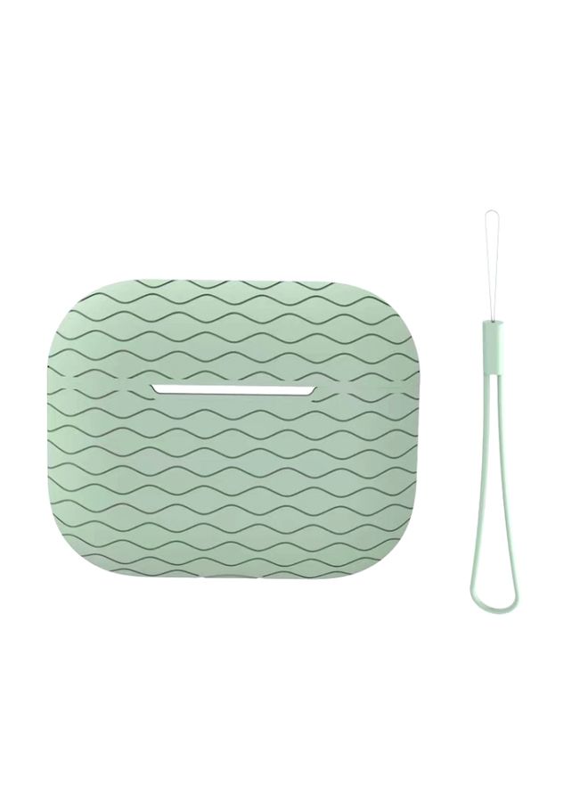 راكسوم غطاء حافظة لجهاز AirPods Pro 2 Wave Pattern سيليكون حقيبة سماعة الاذن الضباب