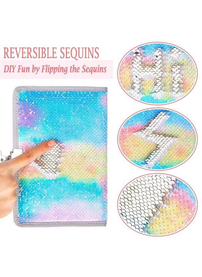MHJY - Unicorn Notebook Sequin Secret Diary With Lockreversible Mermaid Sequin Notebook Private Journal Magic Travel Journal Unicorn Notebook For Adults And Kids - Image 1