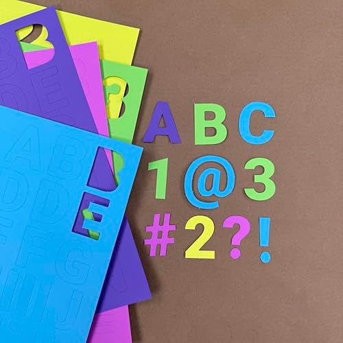 FreshCut Crafts 636 Pcs 1.5 in. Happy Colors Bulletin Board Letters & Numbers, Capital Alphabet, Numbers, Punctuation, US Made Card Stock Punch Out Letters for Posters, Bulletin Boards, Classroom - Image 2