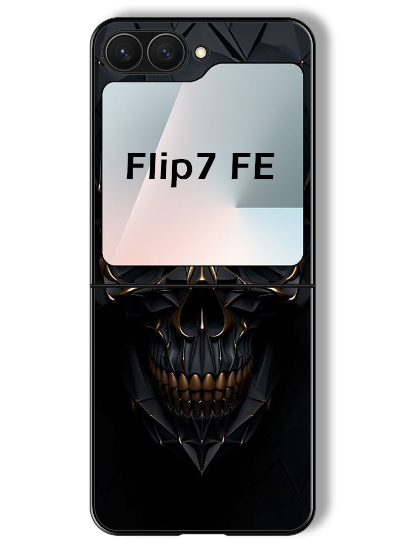 Theodor Case Compatible with Samsung Galaxy Z Flip 7 FE 6.7 Inch Protection Shockproof Bumper Cover Skull Art - Image 1