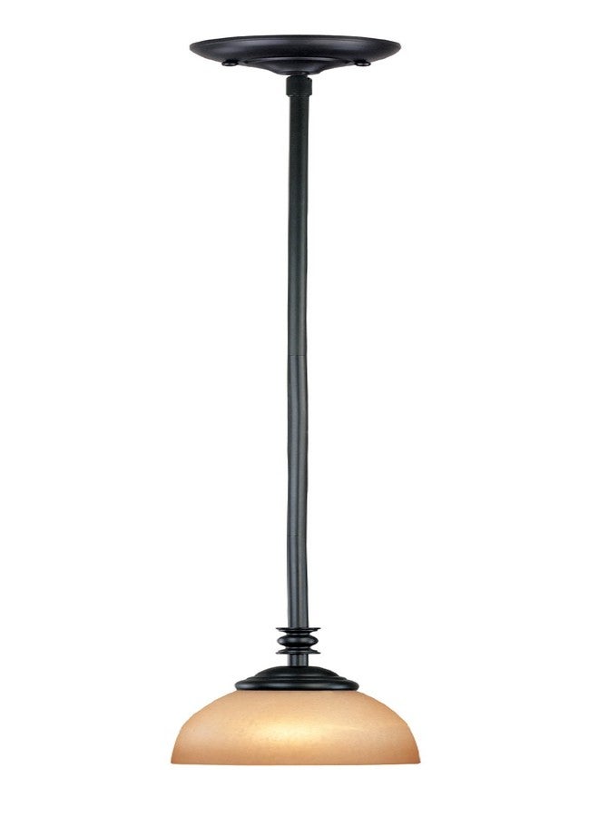 Designers Fountain 94030-ORB Apollo Collection 1-Light Mini-Pendant, Oil Rubbed Bronze Finish with Amber Sandstone Glass Shade - Image 1