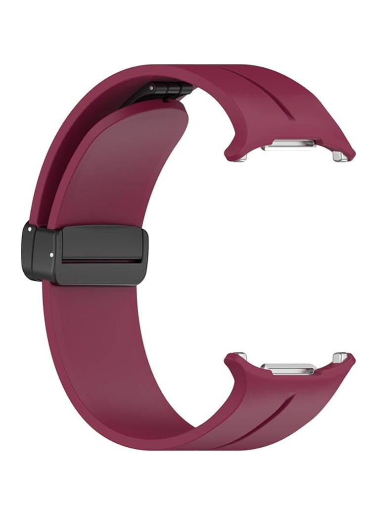 Compatible with Samsung Galaxy Watch Ultra Bands 47mm, Magnetic Silicone Band Compatible with Galaxy Watch 7 Ultra Band 2024 Replacement Strap for Men Women (Wine red)