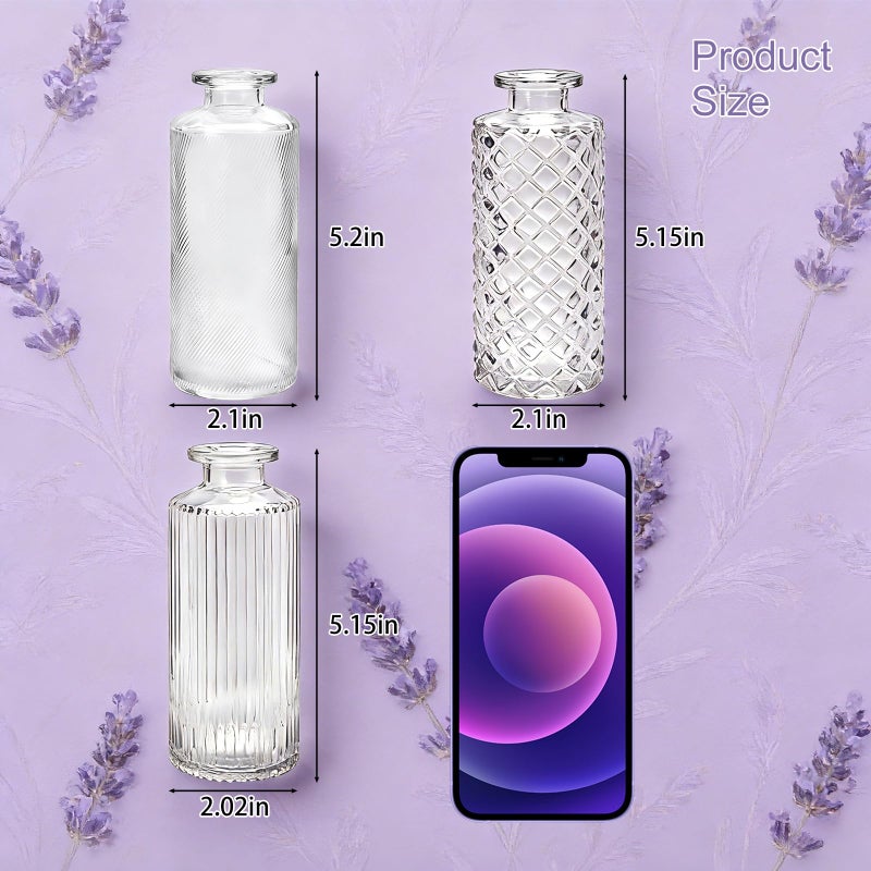 Mapoxy Glass Bud Vases Set of 30, Small Clear Flower Vases for Centerpieces in Bulk, Mini Vintage Vases for Wedding, Party, Home or Table Decorations - Image 3