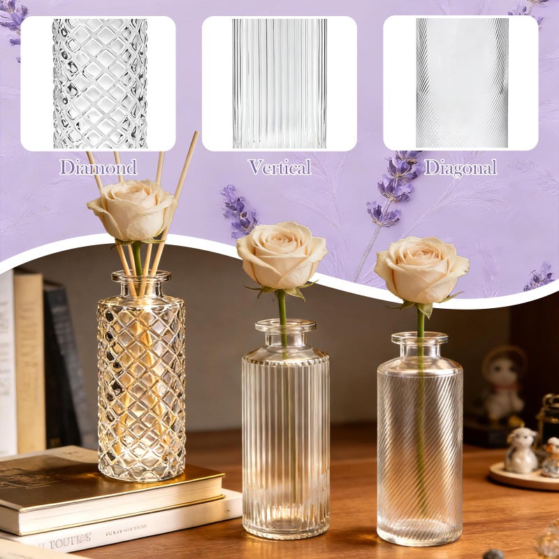 Mapoxy Glass Bud Vases Set of 30, Small Clear Flower Vases for Centerpieces in Bulk, Mini Vintage Vases for Wedding, Party, Home or Table Decorations - Image 5