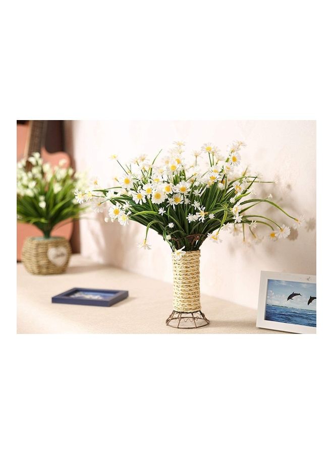 NIBEMINENT Artificial Daisy Flower Bouquet White/Green - Image 1