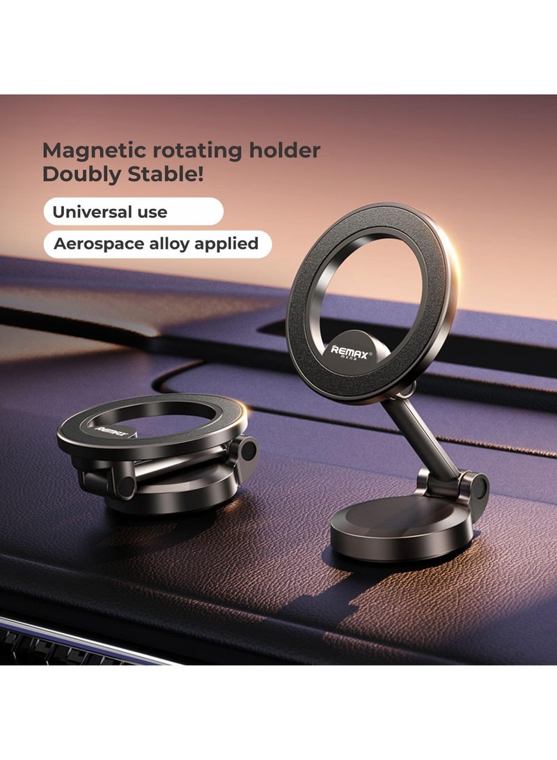 Remax Mena Magnetic Rotary Holder, Magnetic Car Holder, Mobile Phone Holder, Rotate 360 ​​degrees Folding for Car Dash Compatible with iPhone 15 14 13 12 Pro Max Plus (Tarnish) - Image 2