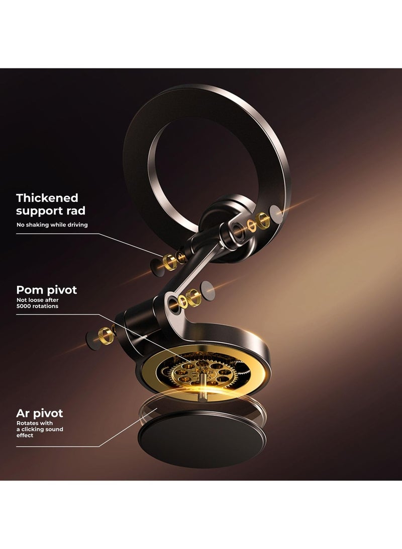 Remax Mena Magnetic Rotary Holder, Magnetic Car Holder, Mobile Phone Holder, Rotate 360 ​​degrees Folding for Car Dash Compatible with iPhone 15 14 13 12 Pro Max Plus (Tarnish) - Image 3