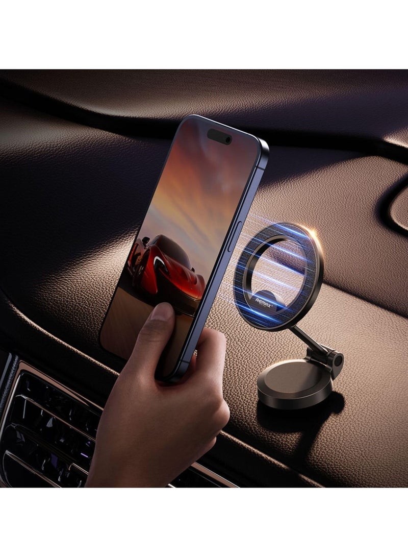 Remax Mena Magnetic Rotary Holder, Magnetic Car Holder, Mobile Phone Holder, Rotate 360 ​​degrees Folding for Car Dash Compatible with iPhone 15 14 13 12 Pro Max Plus (Tarnish) - Image 4