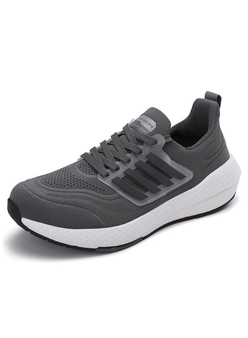 Sky View SKYVIEW Men's Running Shoes Tennis Fashion Sneakers For Men Walking Slip On Gym Workout Athletic Breathable Jogging Sport Casual Shoes Grey - Image 1