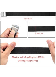 SHOPEE SHOPEE 2 Pcs Lashing Straps, 1" x 16Ft (5 Meter)(196") Adjustable Tie Down Ratchet Tie Straps with Metal Buckles, Cam Lock Strap Cargo Packing Straps Heavy-Duty for Luggage/Truck/SUV/Car (Orange)  - Image 2