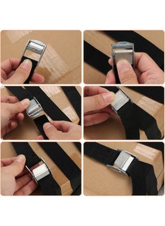 SHOPEE SHOPEE 2 Pcs Lashing Straps, 1" x 16Ft (5 Meter)(196") Adjustable Tie Down Ratchet Tie Straps with Metal Buckles, Cam Lock Strap Cargo Packing Straps Heavy-Duty for Luggage/Truck/SUV/Car (Orange)  - Image 3