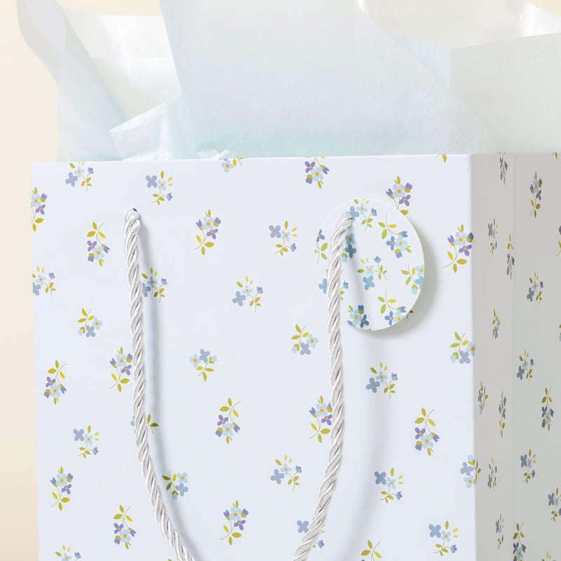 Crisky Bags for Small Business, 4 Pack Medium Gift Bags with Handles, Wildflower Floral Wedding Gift Bag Medium Size Goodie Bags with Tissue Paper for Bridal Shower, Engagement, Birthday, Graduation - Image 3