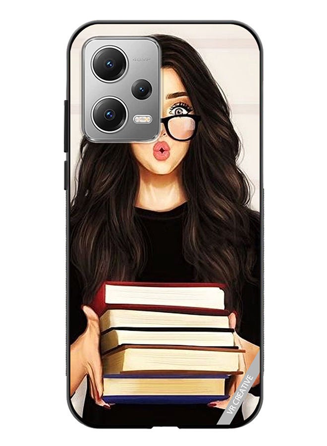 VR CREATIVE Protective Case Cover For Xiaomi Redmi Note 12 Girl With Books Shocked Design Multicolour - Image 1