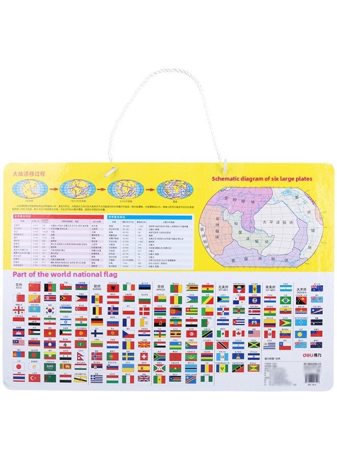 Deli 18051 Magnetic World Puzzle 42*29 Primary School Students Magnetic Geography Global Terrain Children's Educational Toys-Color:18052 Magnetic Chinese Puzzle (Green)  - Image 4