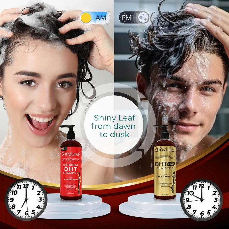 Shiny Leaf DHT Blocking Shampoo Bundle - Anti-Hair Loss Shampoos For Women and Men With Biotin, Procapil and Capyxil For Daily Use, 2 x 16 oz by Shiny Leaf - Image 5