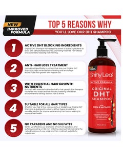 Shiny Leaf Shiny Leaf DHT Pro Shampoo and DHT Original Shampoo - Anti-Hair Loss Shampoo With Biotin, for Men & Women with Procapil and Capyxil DHT Blockers, 2 x 16 oz  - Image 2