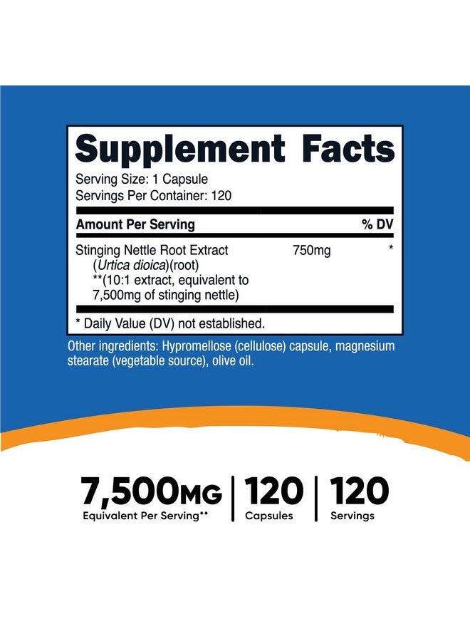 مستخلص جذر نبات القراص من نيوتريكوست، ما يعادل 7500 ملغ، 120 كبسولة (من 750 ملغ من مستخلص 10:1) - مناسب للنباتيين، غير معدل وراثيًا، خالٍ من الغلوتين - Image 2