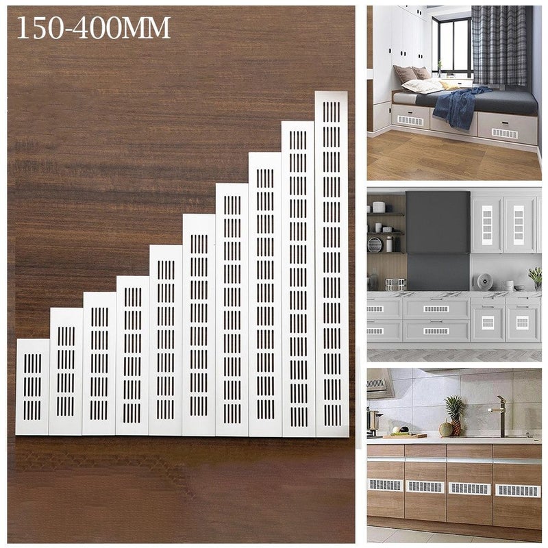 60x200mm Aluminum Rectangular Air Vent Grill Cover for Wardrobe Cabinet - Image 1