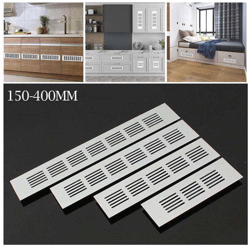 60x200mm Aluminum Rectangular Air Vent Grill Cover for Wardrobe Cabinet - Image 2