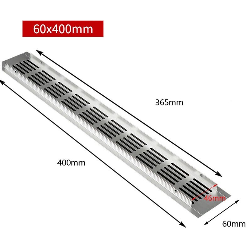 60x200mm Aluminum Rectangular Air Vent Grill Cover for Wardrobe Cabinet - Image 5