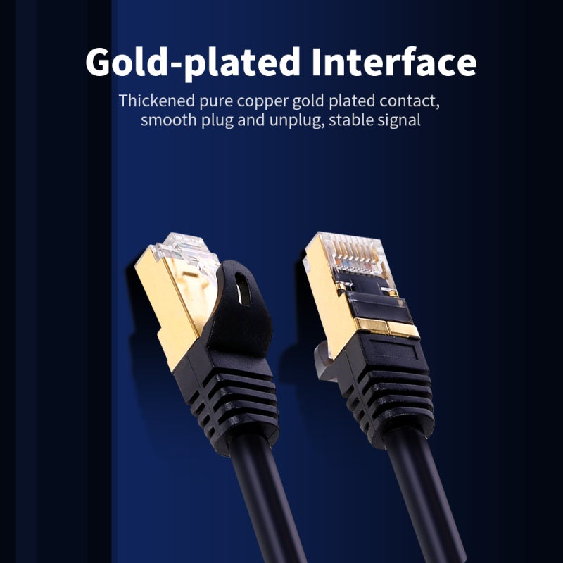 Cat.8 Ethernet Cable 5M: 40Gbps 2000MHz Transmission Rate, Thickened Pure Copper Gold Plated Contact, Multi-Layer Shielding - Strong Anti-Interference For Gaming, Office, Desktop, Laptop, Router Use - Image 4