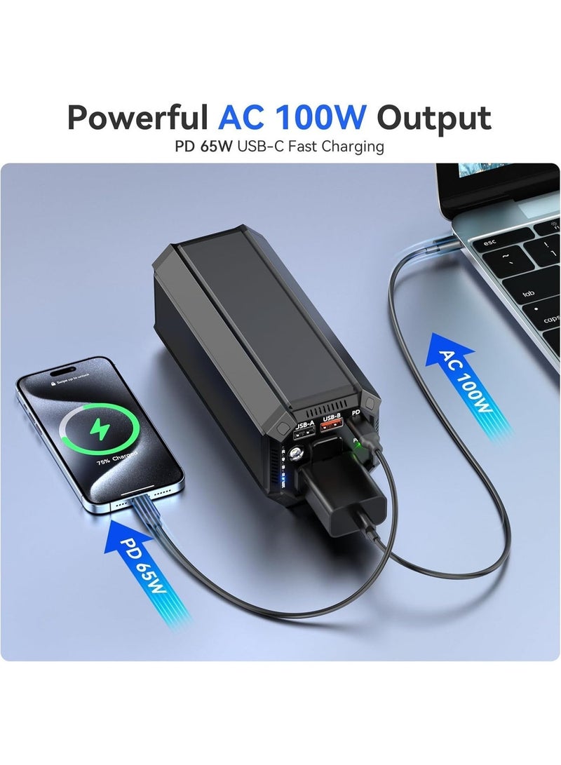 M.A&F's 27000mAh Portable Power Station with AC Outlet & 4 Outputs - Emergency Travel Battery for Laptops (MacBook/HP), Drones, Cameras - Outdoor Solar Charger Compatible, Fast Charging for UAE Camping & Emer - Image 4
