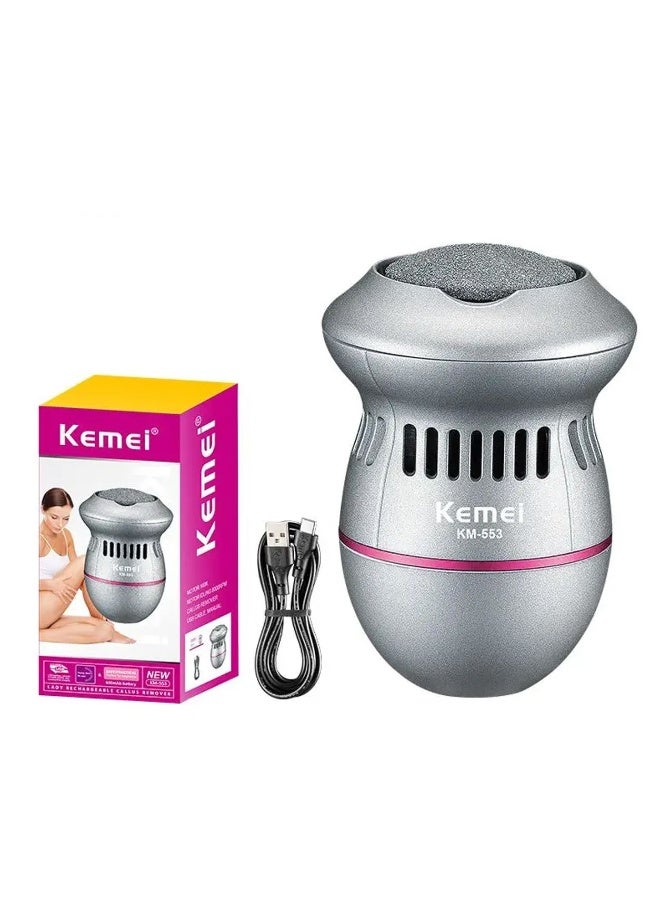 Kemei KM-553 Electric Foot File – USB Rechargeable Callus Remover, 2-Speed Electric Pedicure Tool for Removing Hard, Dry & Dead Skin - Image 4