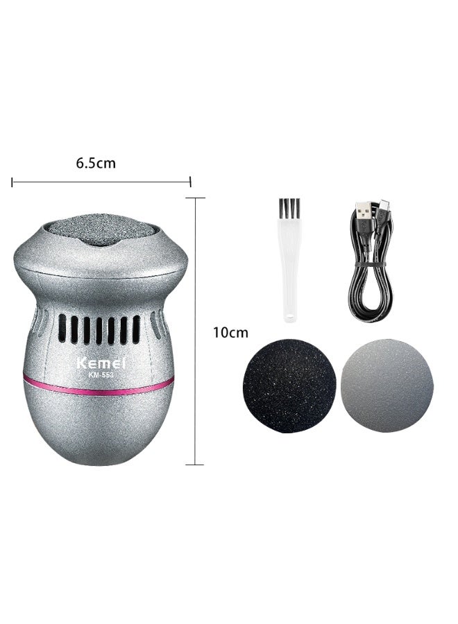 Kemei KM-553 Electric Foot File – USB Rechargeable Callus Remover, 2-Speed Electric Pedicure Tool for Removing Hard, Dry & Dead Skin - Image 3