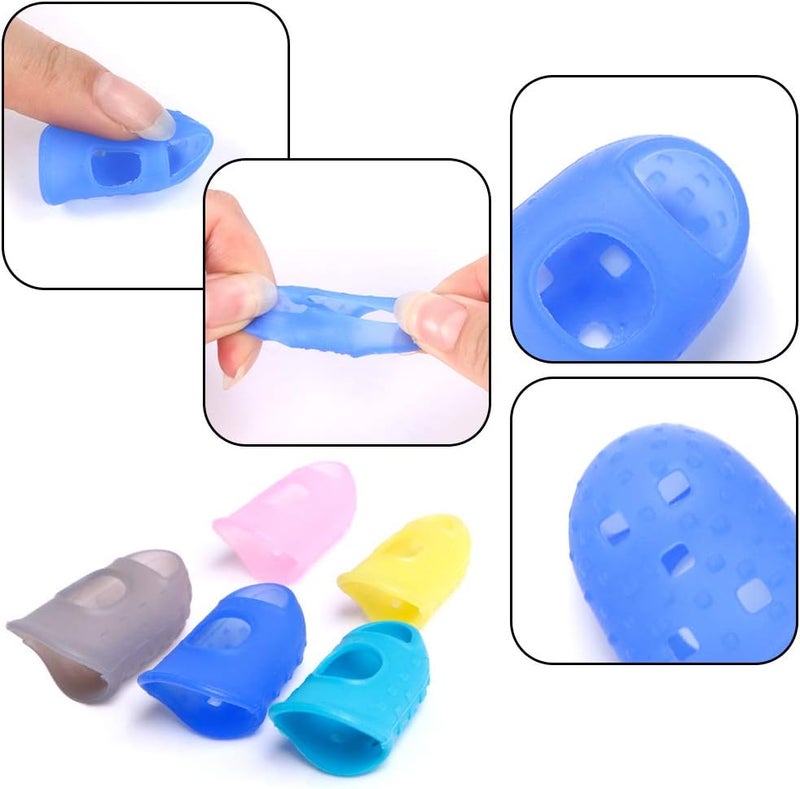 Augsun 30pcs Silicone Guitar Finger Guards Fingertip Protectors Fingertip Protection Covers Caps for Stringed Instruments, Sewing and Embroidery (5 Sizes) - Image 3