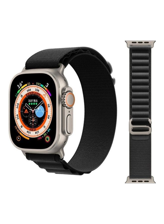 2Pack for Apple Watch Alpine Loop Band 49mm/45mm/44mm Nylon Woven Sport Strap Compatible with iWatch Series 8/Ultra/7/SE/6/5/4/3/2/3 Black/Orange - Image 2