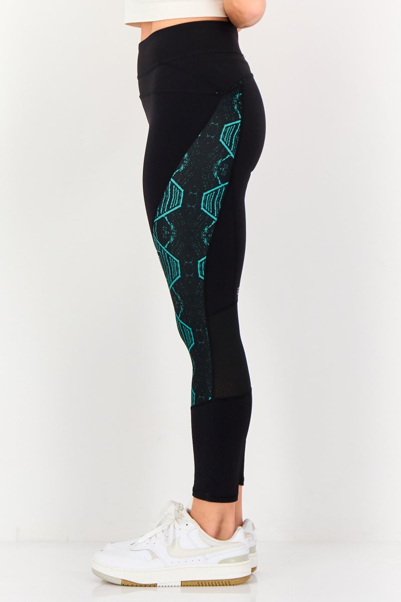 Body Language Women 3/4th Graphic Print Leggings, Black - Image 2