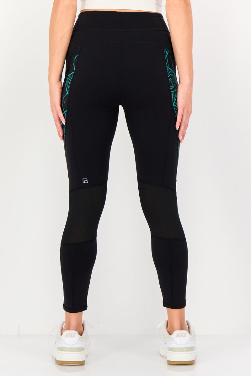 Body Language Women 3/4th Graphic Print Leggings, Black - Image 4