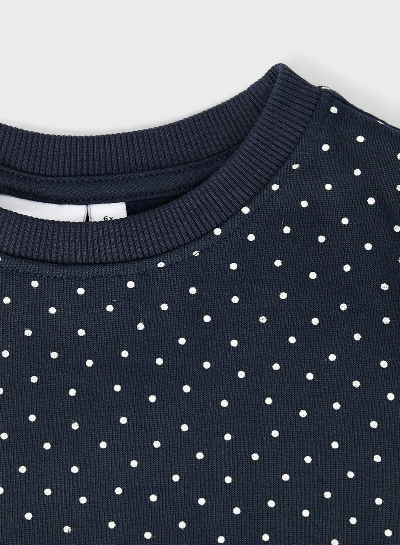 NAME IT Kids Polka Dot Long Sleeve Sweatshirt