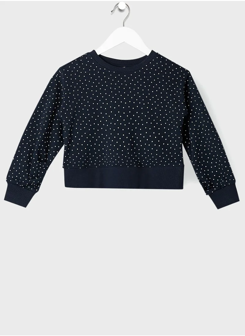 NAME IT Kids Polka Dot Long Sleeve Sweatshirt