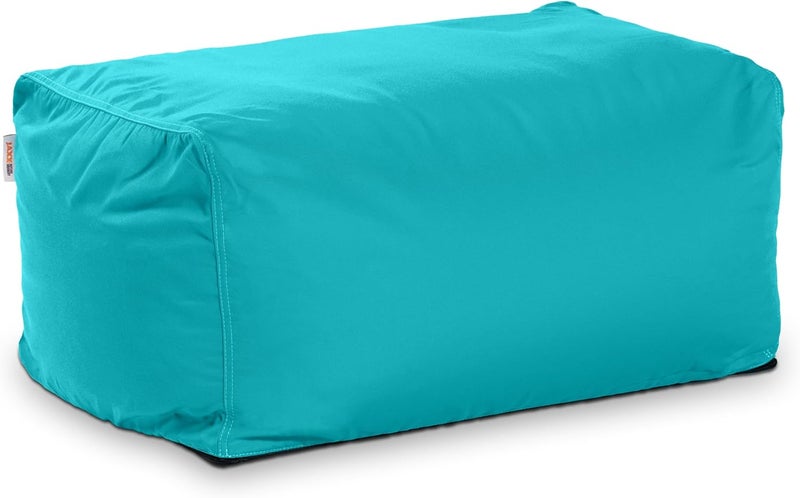 Jaxx Leon Outdoor Bean Bag Ottoman, Cancun Blue - Image 1