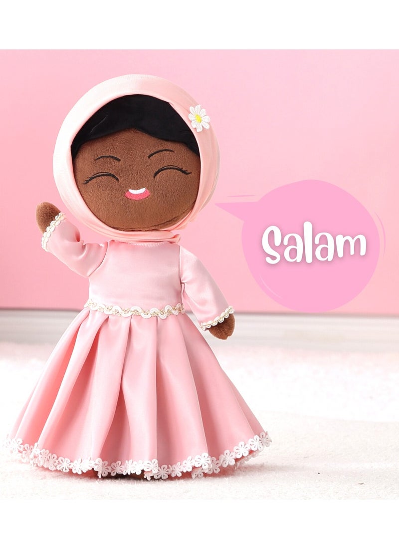 Mommy Yasmin - Mommy Yasmin - Soothe & Talking Hijab Doll | Surah & Dua | Birthday Gift | Interactive + Sensory + Relaxing | Remote | for Baby + Toddlers + Kids(Smiling Eyes)-Brown - Image 1