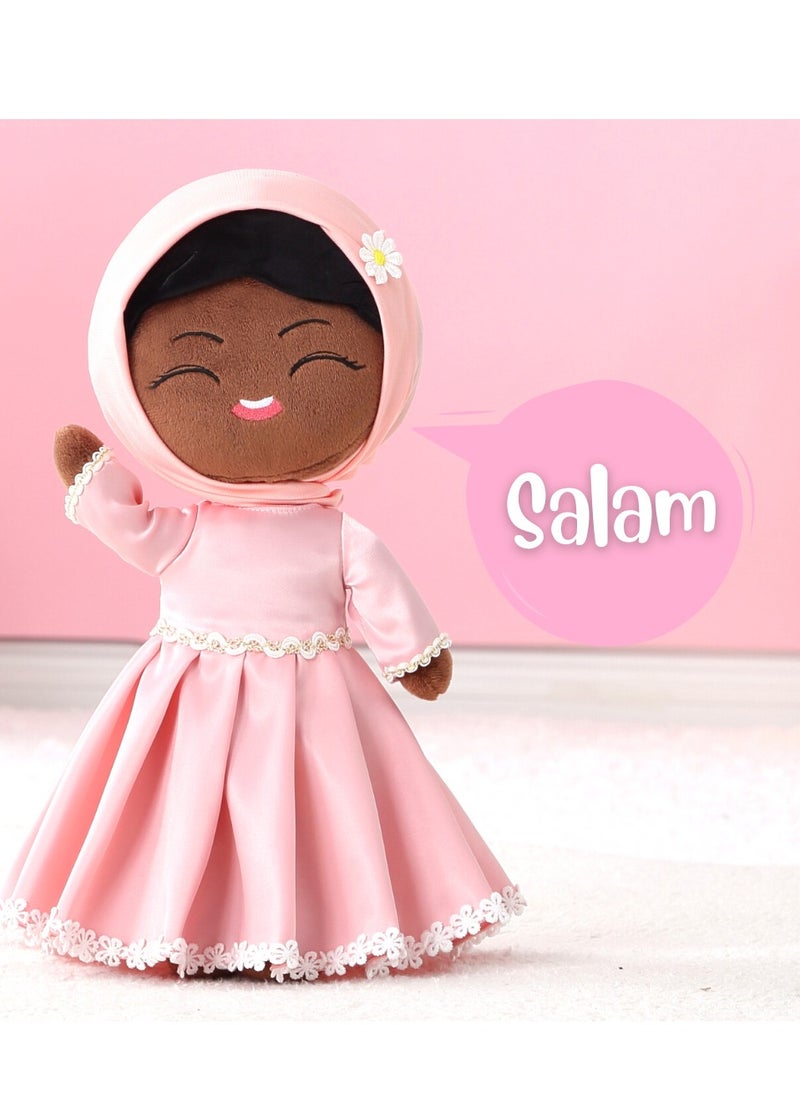 Mommy Yasmin - Mommy Yasmin - Soothe & Talking Hijab Doll | Surah & Dua | Birthday Gift | Interactive + Sensory + Relaxing | Remote | for Baby + Toddlers + Kids(Smiling Eyes)-Brown - Image 1