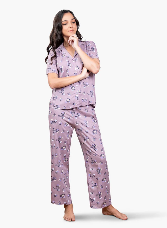 Aadaraya Floral Print Pyjama Set