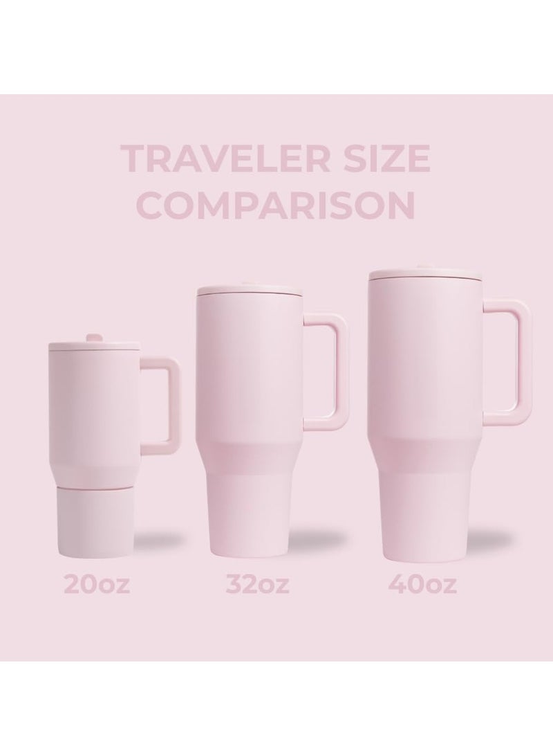 إبريق مائي Hydrojug Traveler - زجاجة ماء 40 أونصة مع مقبض وقش قش - يناسبها في حامل الكأس ، وتسرب مقاومة للبهلوان المعزول المقاوم للصدأ والقاعدة المطاطية - هدايا للنساء و ME - Image 4
