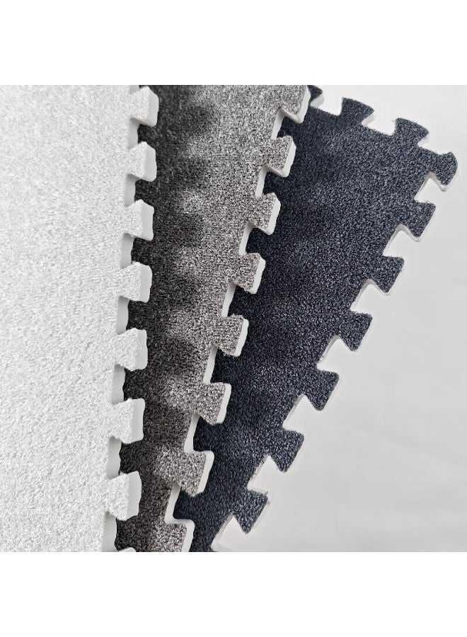 Foojo Short-pile Patchwork Carpet Tiles, Full Coverage, Gray Series, 3 Colors, 9 Pieces, 30cm - Image 4